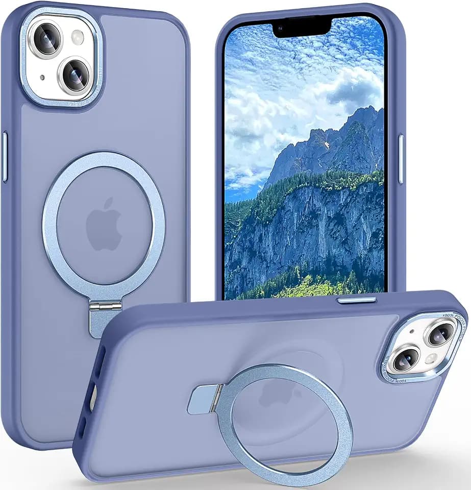Magnetic for iPhone 13 Case with Ring Stand, Glacier