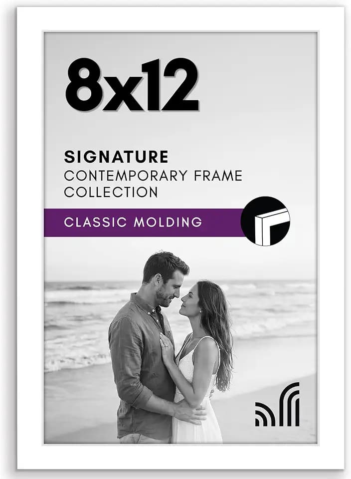 Americanflat 8x12 Picture Frame - Engineered Wood - White