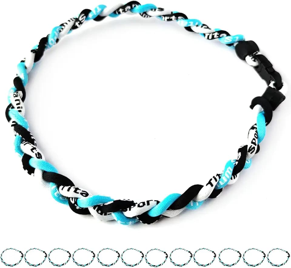 Pack of 12 Baseball Necklaces Rope Tornado Titanium Baseball Rope Necklaces