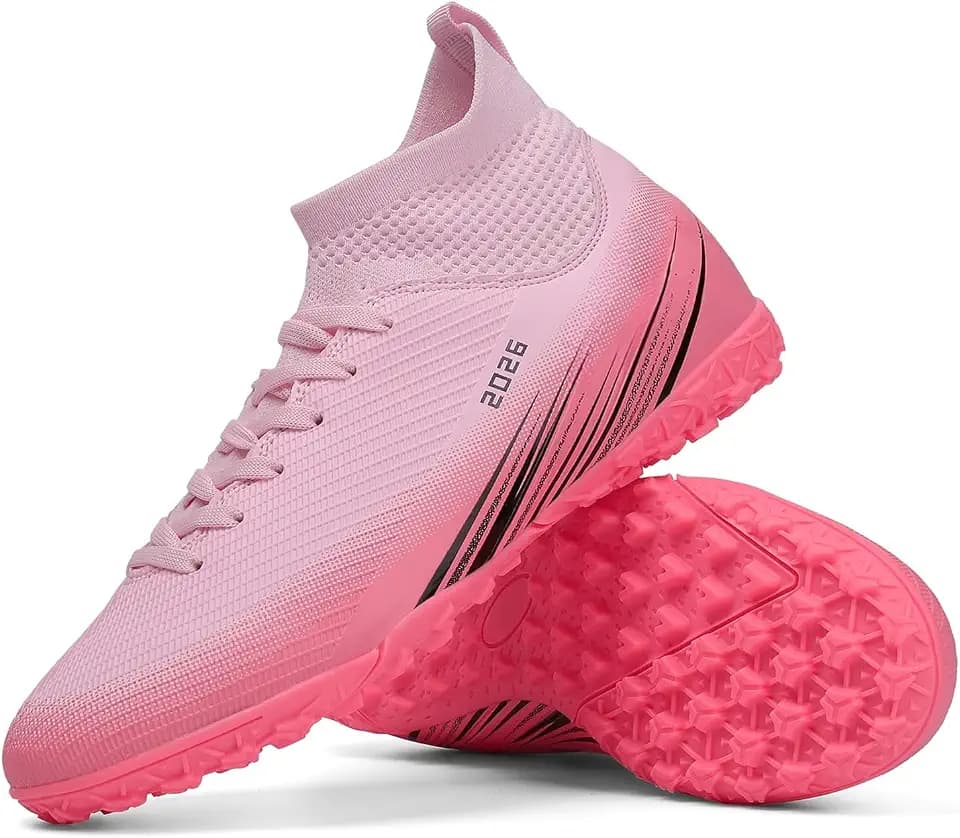 Soccer Cleats for Kids Turf Soccer Shoes Indoor Little/Big Boys Girls AG TF High-top Football Trainning Youth Athletic Sneakers Outdoor
