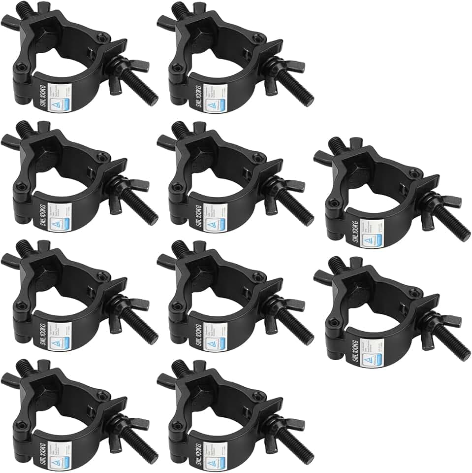 GBGS 10 Pack Black OD 2"Truss Clamps for DJ,Stage Light,Max Load 220lbs