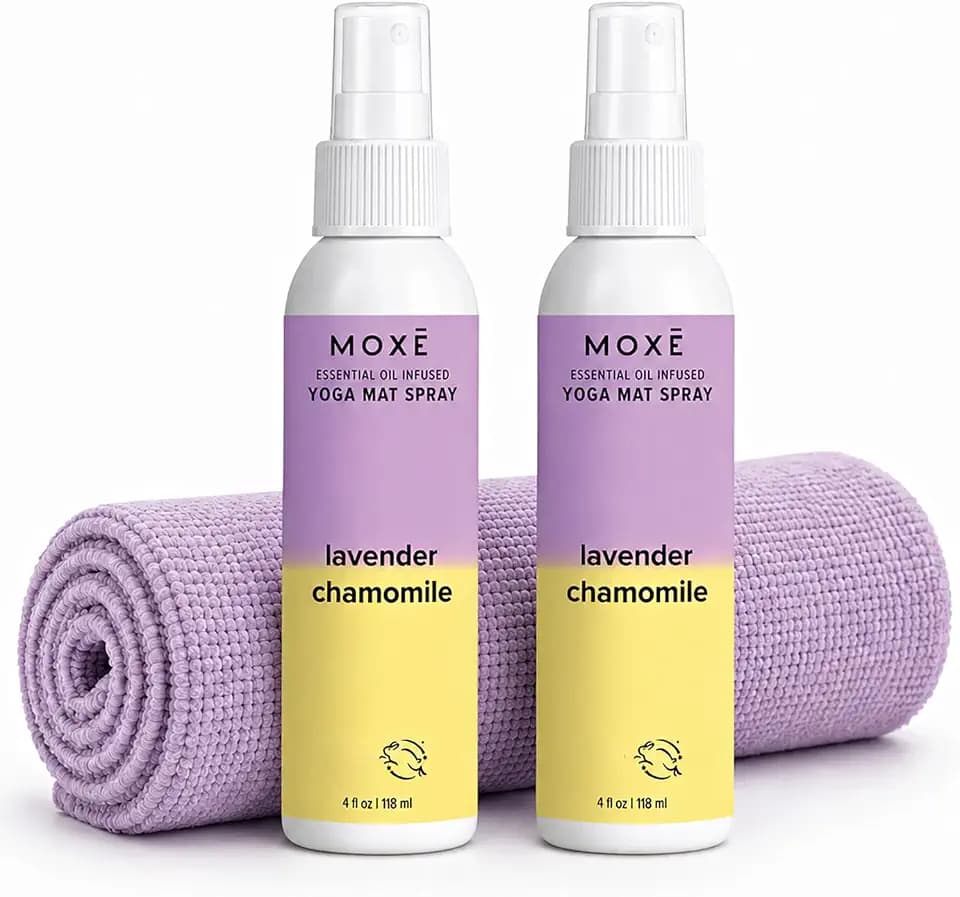 MOXE Yoga Mat Cleaner Spray, Lavender & Chamomile Essential Oil, 4oz, 2 PK