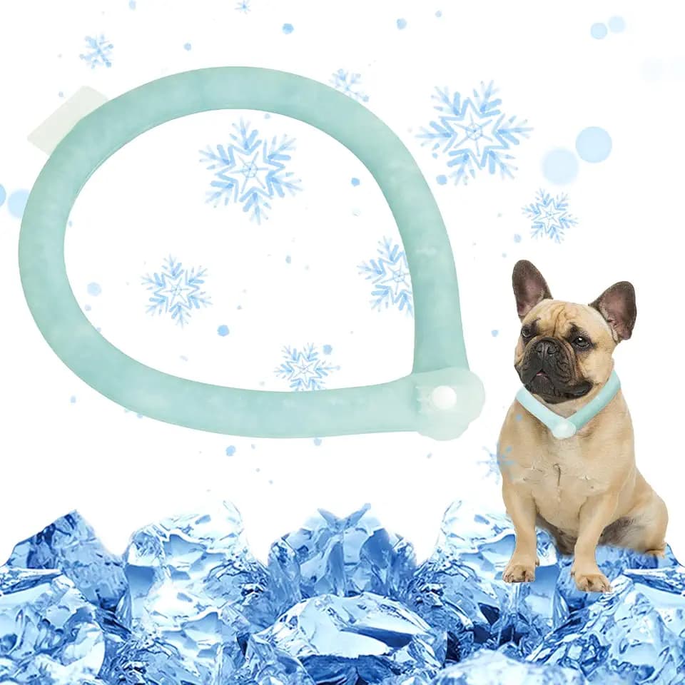 DEWEL Kühlhalsband Hunde, 360° Nackenkühlschlauch für Hunde, schnell abkühlbar bei 28°C, Sommer-Kühl Nackenwickel, für kleine und mittlere Hunden mit einem Halsumfang von weniger als 47 cm (Grün)