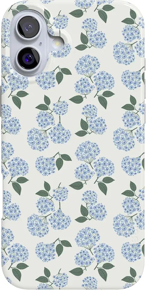 Casely iPhone 16 Case | Blue Hydrangea | Nantucket Cottage | Compatible with MagSafe | Classic Ultra Slim Design