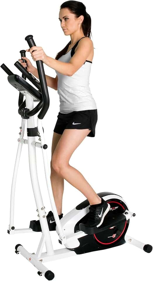 CHRISTOPEIT Crosstrainer für Zuhause - leiser Ellipsentrainer - 8-stufiger Widerstand, Handpulssensoren, 7kg Magnetbremssystem, LCD-Display, Tablethalterung