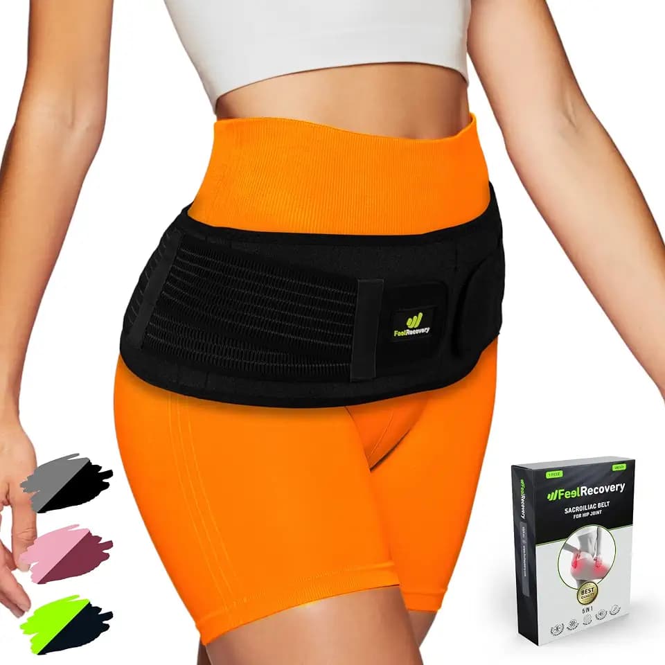 Beckengurt Damen & Herren - Iliosakralgürtel für Schwangerschaft Symphyse - Hüftbandage für Ischias, Rücken, Hüften & Beine Schmerzen - Rückenbandage Neopren, Verstellbar & Atmungsaktiv (Schwarz, S/M)