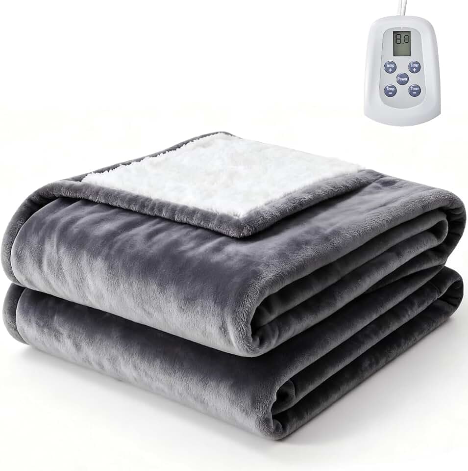 Sweetcrispy Heated Blanket Twin Size, Electric Blanket, 62x84