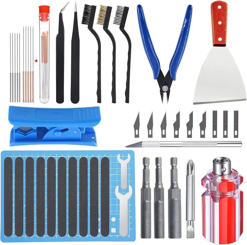 SOOWAY 36-teiliges 3D-Drucker-Werkzeug-Set enthält Entfernungswerkzeug, Reinigungswerkzeug, Schleif- und Hot-End-Demontagewerkzeug, 3D-Druck-Zubehör-Sets, 3D-Modell-Werkzeuge für 3D-Druck und