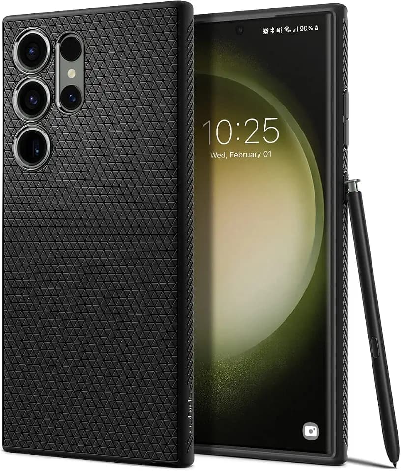 Spigen for Galaxy S23 Ultra Case, Liquid Air [No Magnet Ring] [Military-Grade Protection] - Matte Black