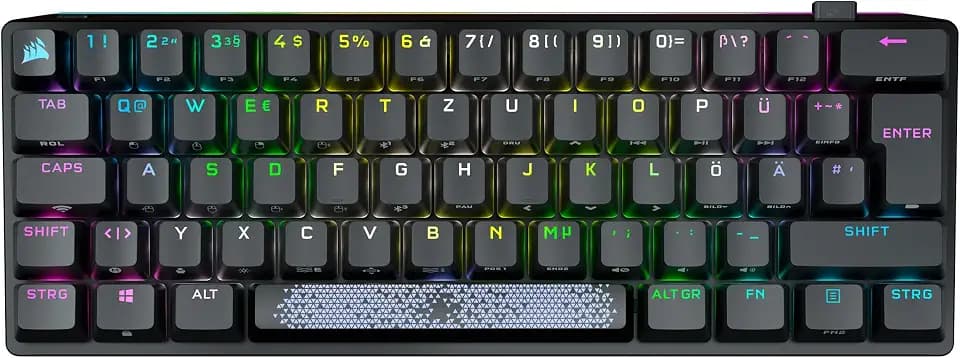 Corsair K70 PRO Mini Wireless RGB 60% Mechanische Gaming-Tastatur, Schwarz (QWERTZ Layout)
