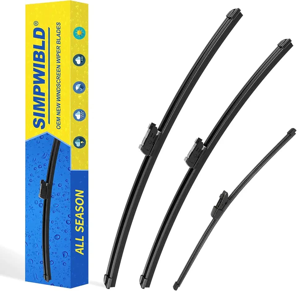 3 Factory Wiper blades Replacement For 2018-2022 Volkswagen Atlas Original Equipment Replacement Windshield Wiper Blades Set 26"+22"+12" (Set of 3) Top Lock