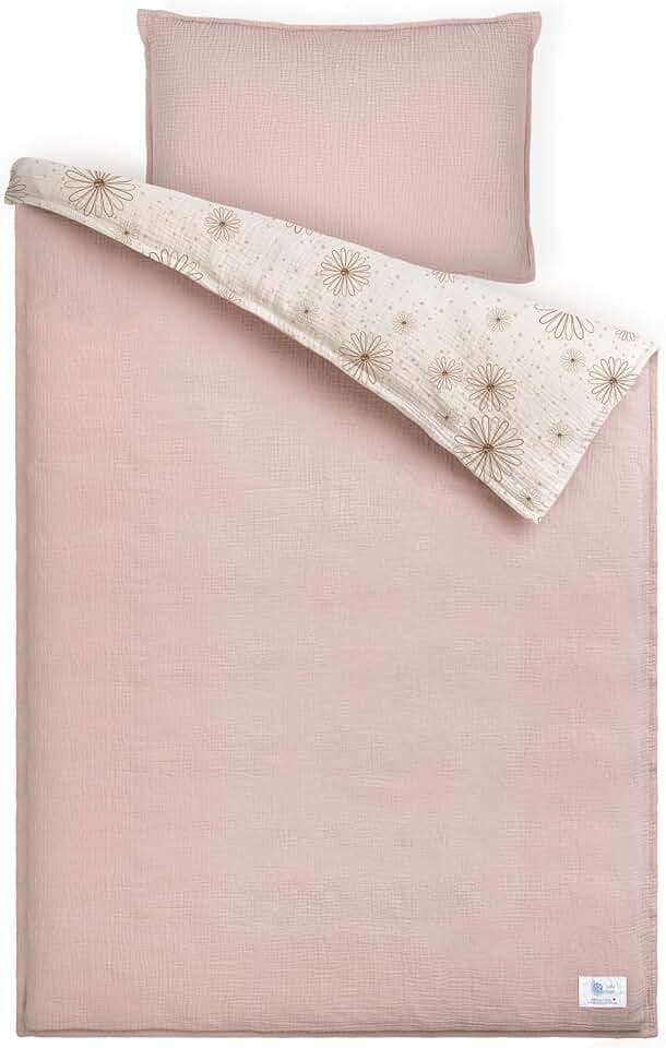 lulumoon Kinderbettwäsche 100x135 Musselin Baby: 100% Baumwolle weich
