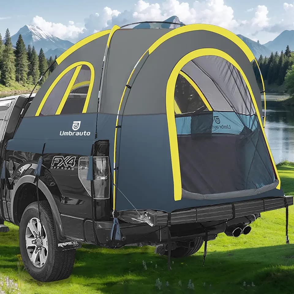 Truck Bed Tent 5.5-6ft: Easy Set Up Umburato Pickup Truck Tents for Camping, Waterproof PU3000mm Canopy for Truck Camper, Portable, Spacious for 2 Person Blue