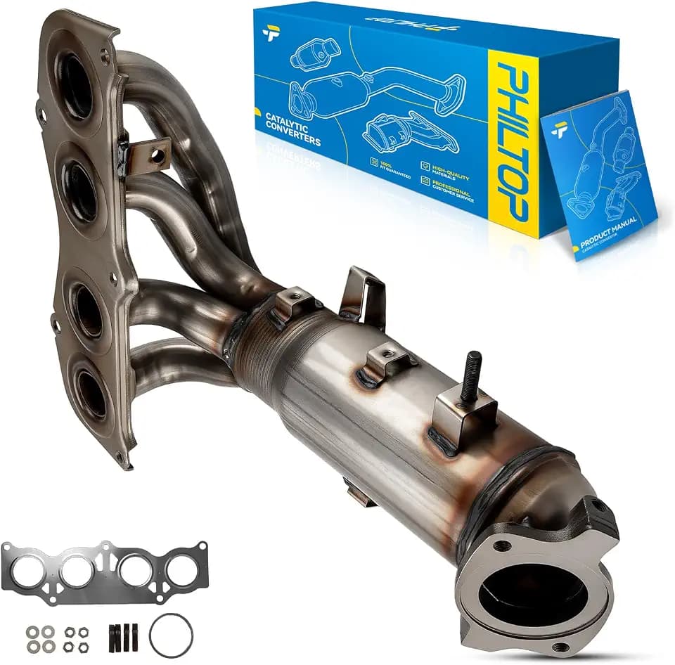 PHILTOP Front Catalytic Converter Compatible with Toyota Camry/Solara 2002-2006 2.4L - Replace# OE 16384, 641518, 40587 Direct-Fit Stainless Steel (EPA Compliant)