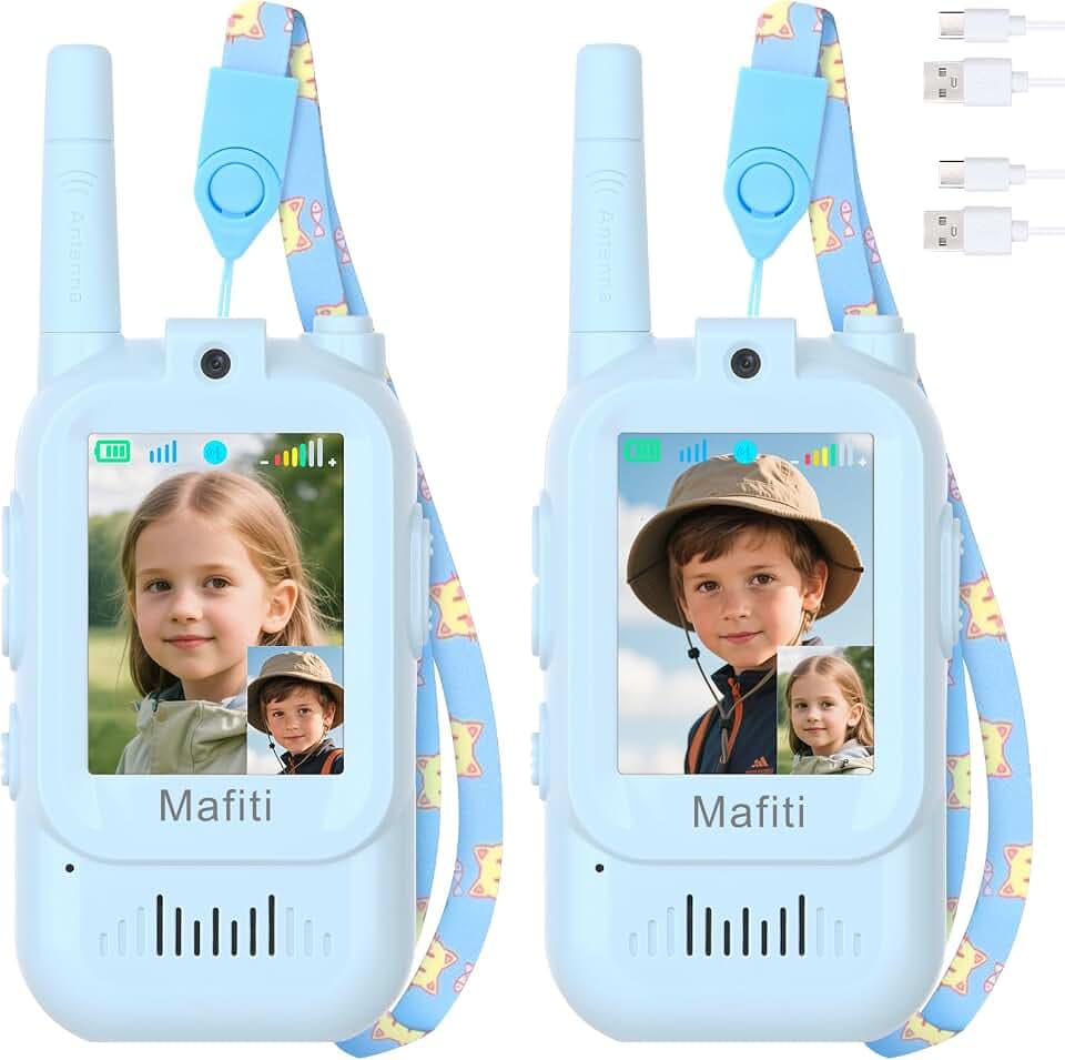 Mafiti Toys Video Walkie Talkies for Kids 2 Pack Rechargeable Long Range