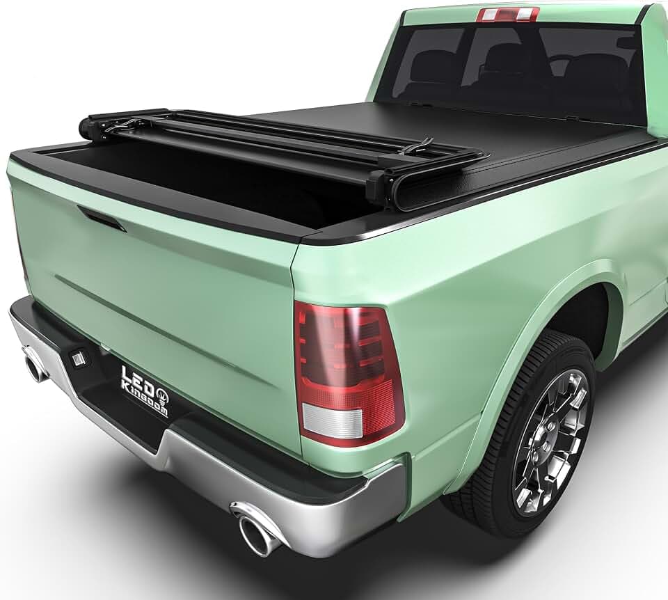 LEDKINGDOMUS Soft Quad-Fold Tonneau Cover Fit for 2009-2026 Ram 1500 5.7ft