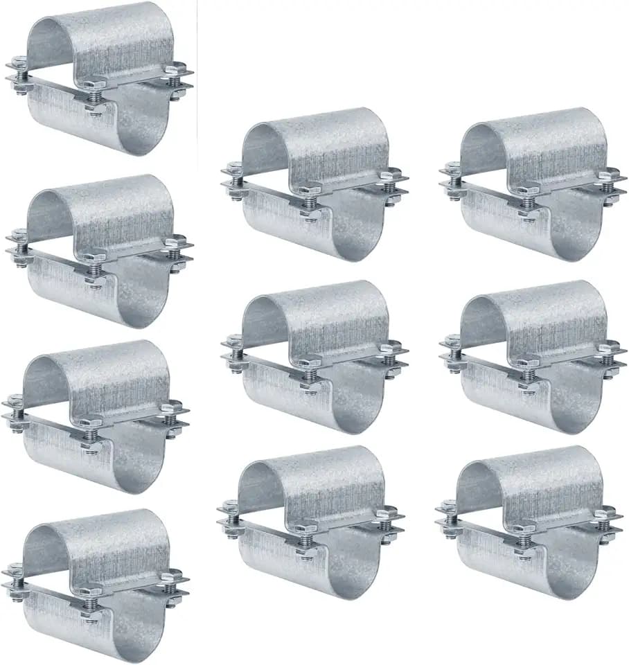 10 Set 1-5/8" Greenhouse Cross Grid Connector, Chain Link Fence Clamp Part