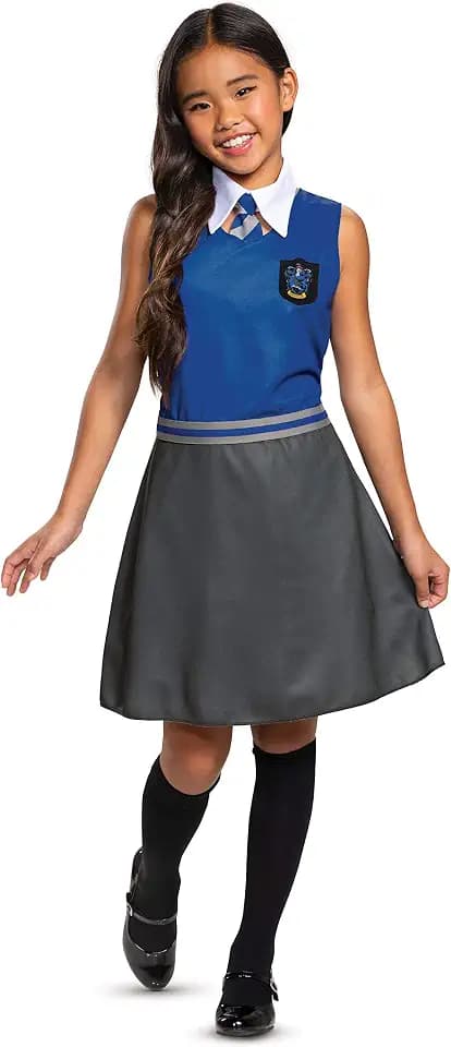 Harry Potter Dress, Official Hogwarts Wizarding World Costume Outfit, Classic Kids Size Dress with Collar and Tie