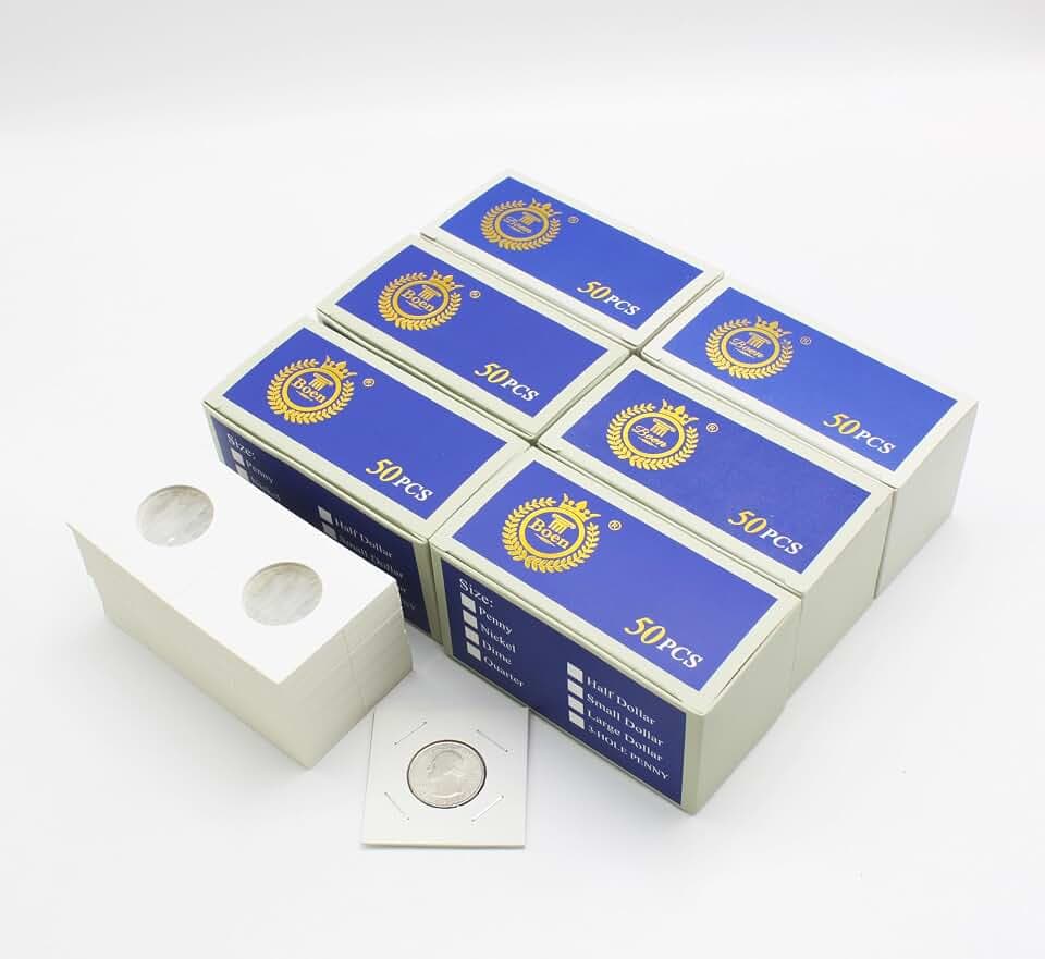 Boen 300 Pcs Coin Flips for Quarter Premium 2x2 Coin Holders