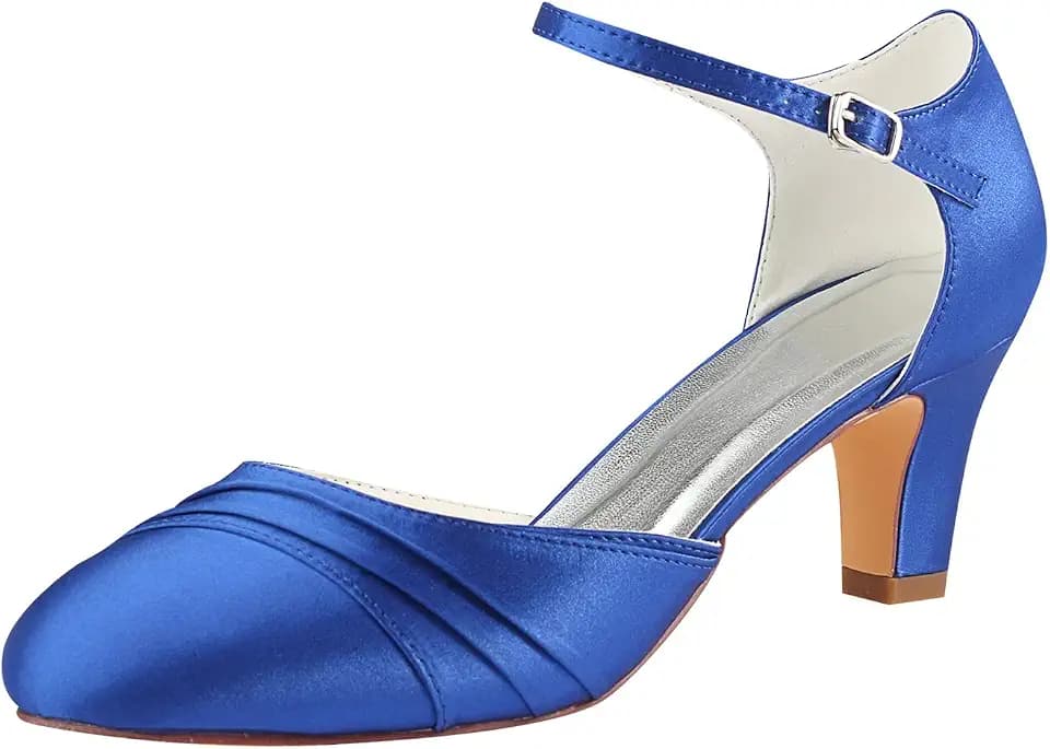 Brautschuhe Elfenbein Brautschuhe 2018 High Heel Runde Falten Knöchelriemen Hochzeit Schuhe Vintage Hochzeit Schuhe