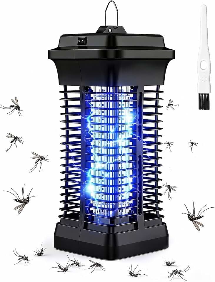 Insektenvernichter Elektrisch 4200V für Innen & Außen, UV Mückenlampe, Mückenfalle & Fliegenfänger Elektrisch, Wasserdichter Mückenkiller zum Aufhängen, Insektenfalle für Garten, Terrasse