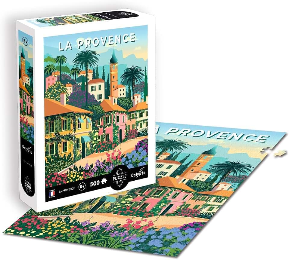 Calypto 3907310 Provence, 500 Teile Puzzle mit Soft-Touch, farbenfrohes Puzzlemotiv mit samtiger Oberfläche inkl. Puzzleposter, für Erwachsene und Kinder ab 8 Jahren, Nachauflage