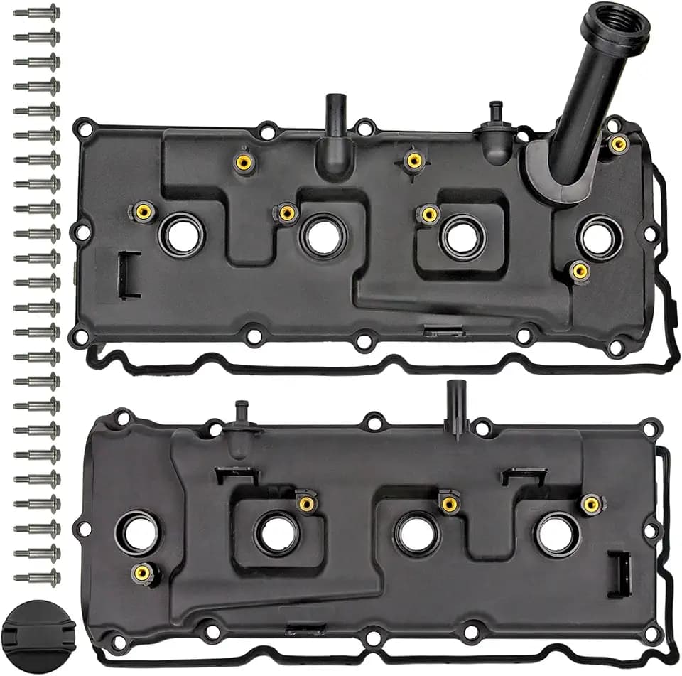 Valve Cover Set with Bolts & Oil Cap & Gaskets & Spark Plug Tube Seals & P CV Cover Compatible with 2004-2016 Nissan Armada NV2500 NV3500 Pathfinder Titan Infiniti QX56 5.6L #13264-ZE01A 13264-ZE00A