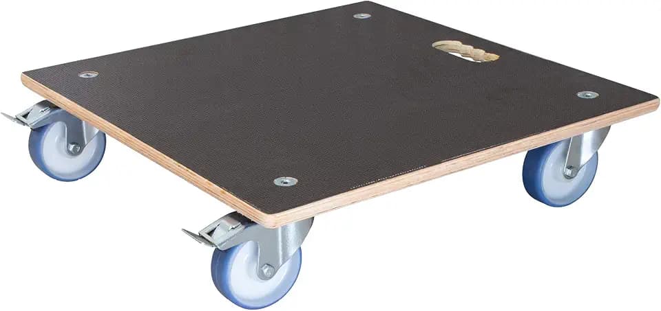 WAGNER Pflanzenroller Maxigrip 58 x 58 x 14,5 cm I Kübelroller f. Außenbereich + Innenbereich I Transportroller FSC®-Schichtholz I 2 Total-Feststeller I Tragkraft 200 kg I Made in DE - 20135801