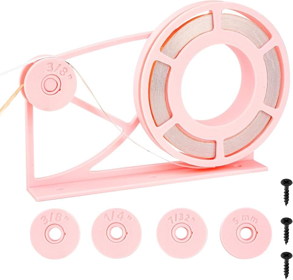 Mini Tabletop Foiler for Stained Glass 3/16, 7/32, 1/4,and 5mm, Stained Glass Copper Foiling Tool with Foil Separator and Dispenser, Four Replaceable Sizes with Mounting Screws