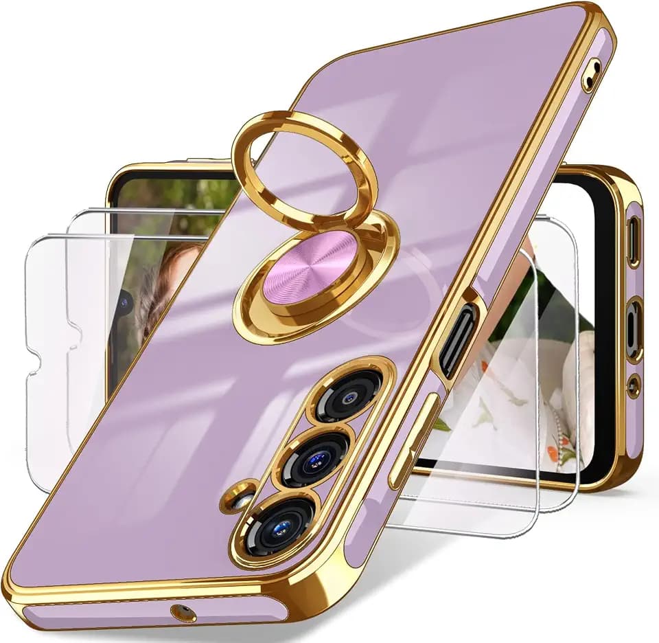 Dretal for Samsung Galaxy A17/A18 5G Case Rotate Magnetic Kickstand,Purple