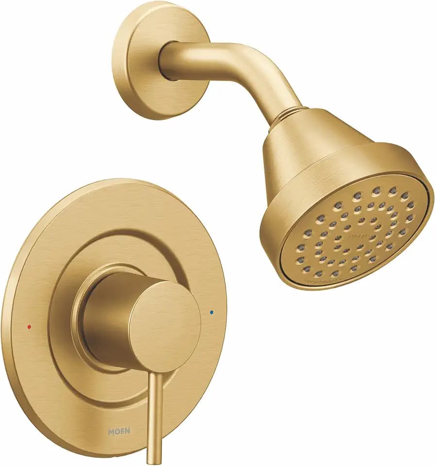 Moen Align Brushed Gold PPosi-Temp Pressure Balancing Modern Shower Trim Kit, Valve Required, T2192BG