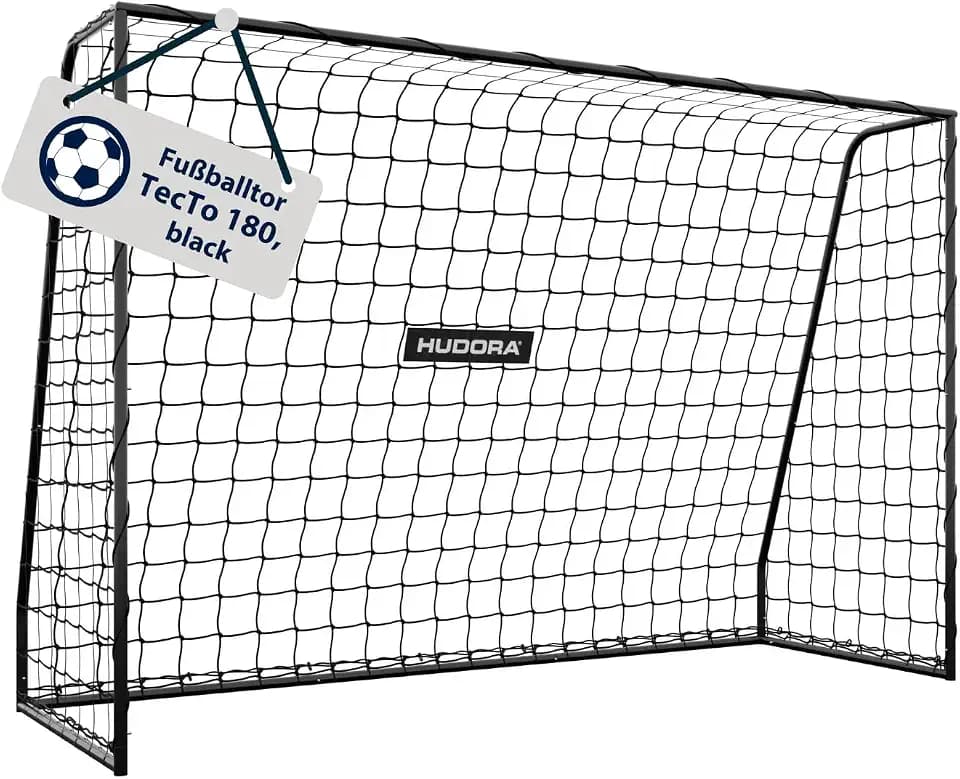 HUDORA Fußballtor TecTo – Outdoor-Tor mit klick-System für schnellen Aufbau – mit extra Netzfixierung – verbesserter Rostschutz – Schnell montiert, ideal für Training, Garten, Spiele und Freizeit
