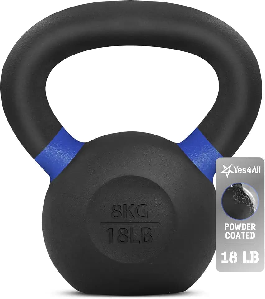 Yes4All 4-32kg Powdercoat Kettlebell aus Gusseisen, Schwunghantel, Kugelgewicht