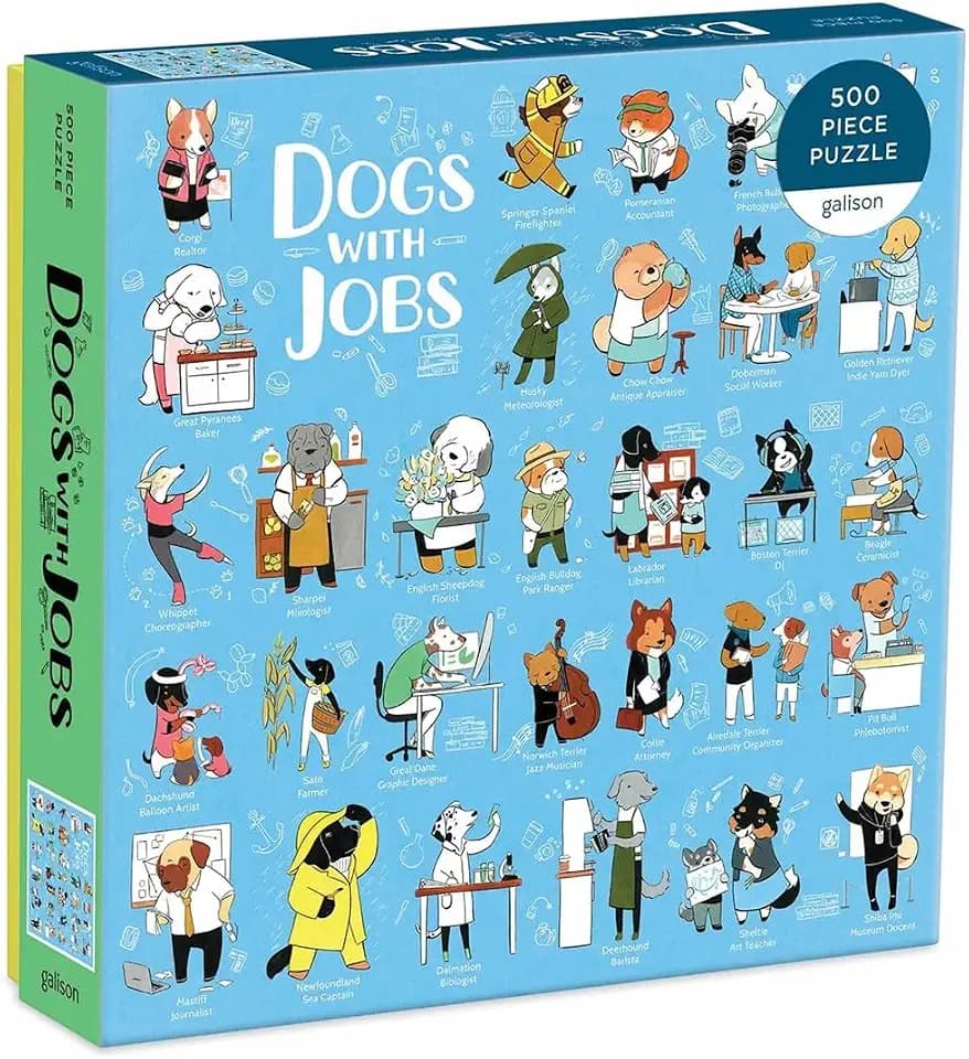 Galison - Dogs with Jobs 500 Piece Jigsaw Puzzle for Adults
