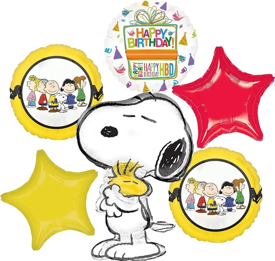 Snoopy Birthday Party Supplies Peanuts 6pc Balloons Decorations