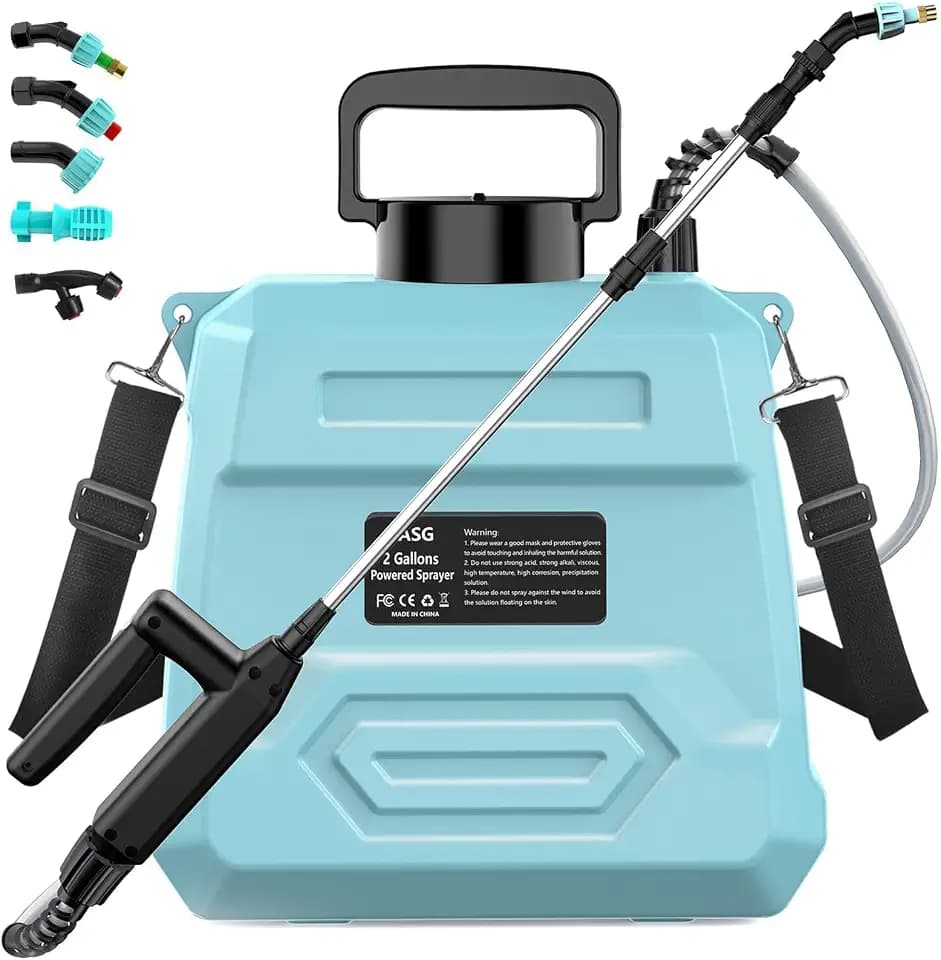 2 Gallon Battery Powered Garden Sprayer, 7.4V Electric Pump Sprayer
