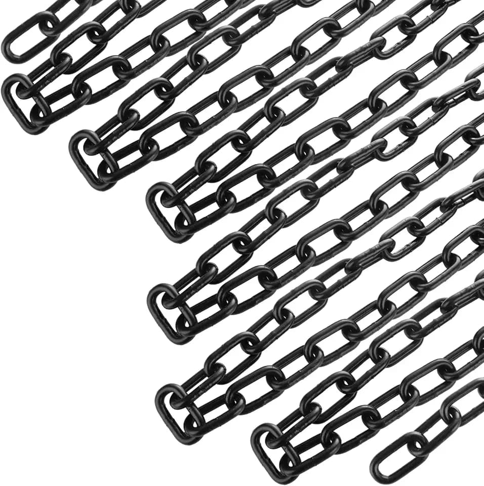 AKOLAFE 39.4 ft Long Black Chain Link 1/4" Heavy Duty Chain Bulk Decorative Chain for Hanging Hammock Chair Metal Porch Swing Chain Kit Carbon Steel Gate Chain for Outdoor Fence, Boxing & Punching Bag