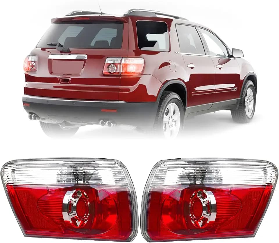 Pair Set LED Tail Lights Driver Left and Passenger Right Side Compatible with 2007-2012 GMC Acadia,Rear Brake Lamps,TailLights With Clear Lens(2 Piece)
