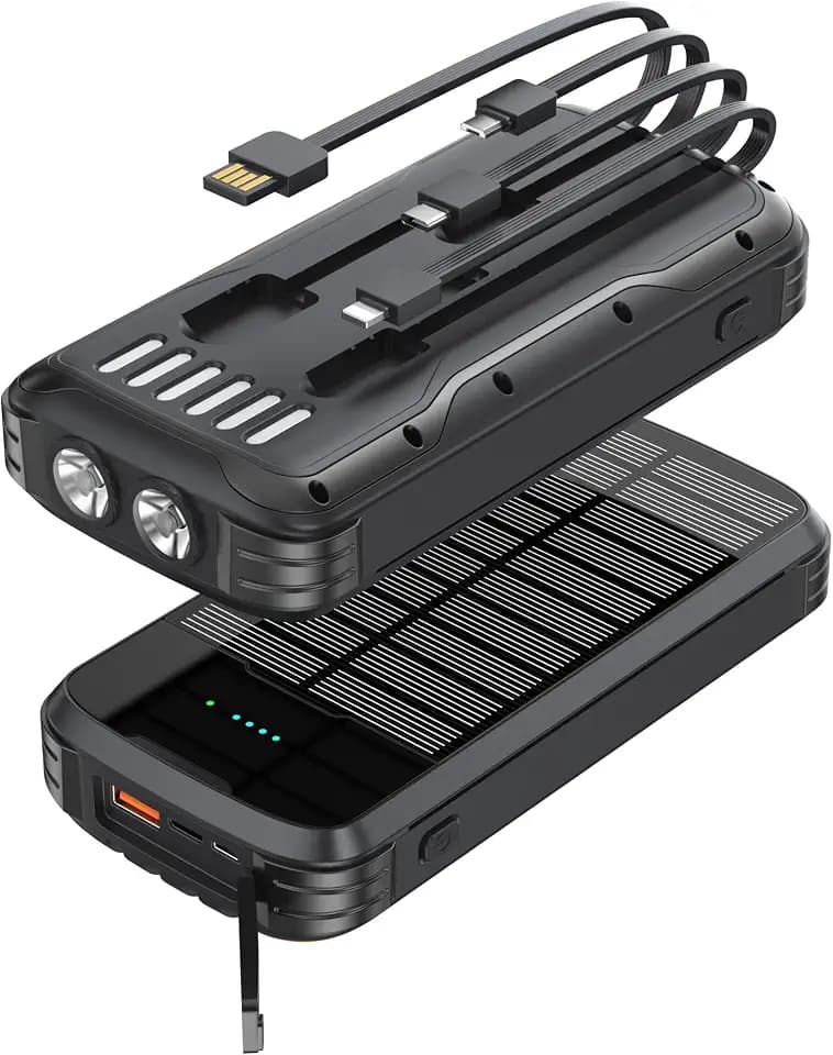 MINRISE Solar Power Bank 40000mAh, Portable Charger PD 20W Fast Charging