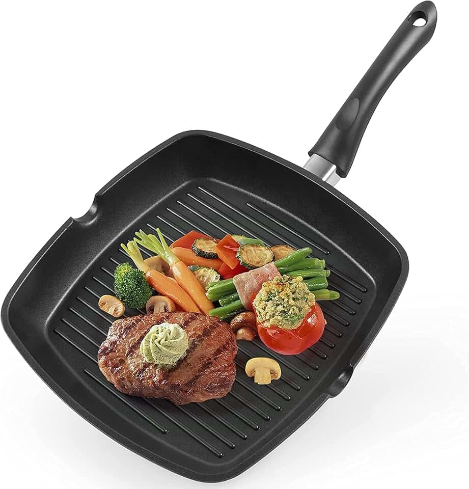 Grillpfanne 28×28 cm, Steakpfanne Induktionsgeeignet