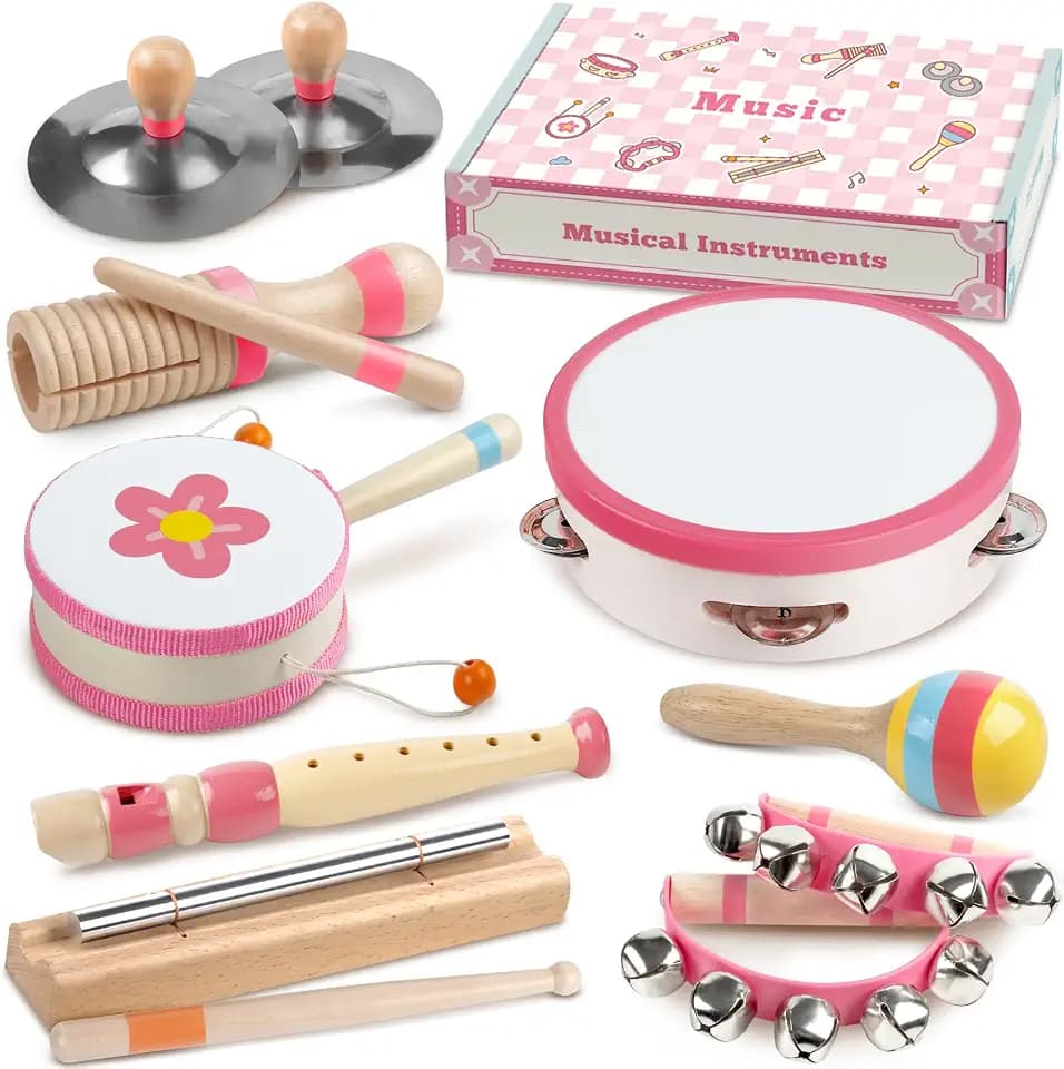 Baby Musical Instruments - Montessori Wooden Musical Toys for Toddlers Kids