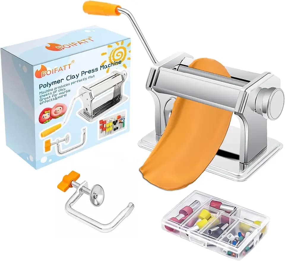 Polymer Clay Press Machine,Clay Rolling/Roller Machine,6 Thickness Options
