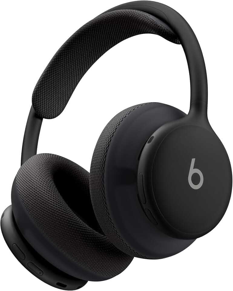Beats 360 – Over-Ear Kopfhörer mit austauschbaren Polstern, schweiß- und wasserbeständig mit Geräuschunterdrückung – in Schwarz mit schwarzen Performance-Polstern aus Strickgewebe