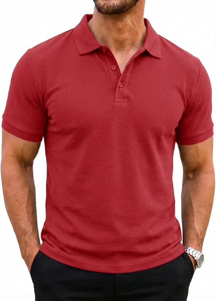 Runcati Herren Poloshirts Kurzarm Sommer Sport Golf Polohemd