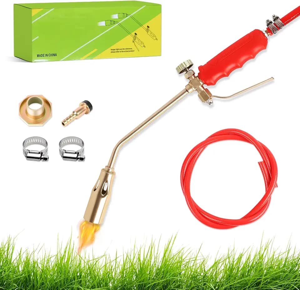 2025 New Propane Torch Weed Burner Kit, High Output Propane Torch, with Push Button Igniter for Weeds, Garden (Torch With 1.2m Tube)