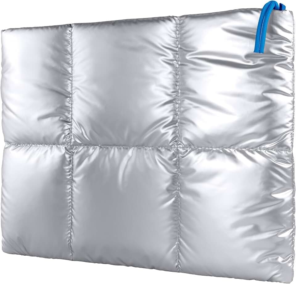 13-14 Zoll Puffy Laptop Hülle MacBook Tasche in Metallic-Silber