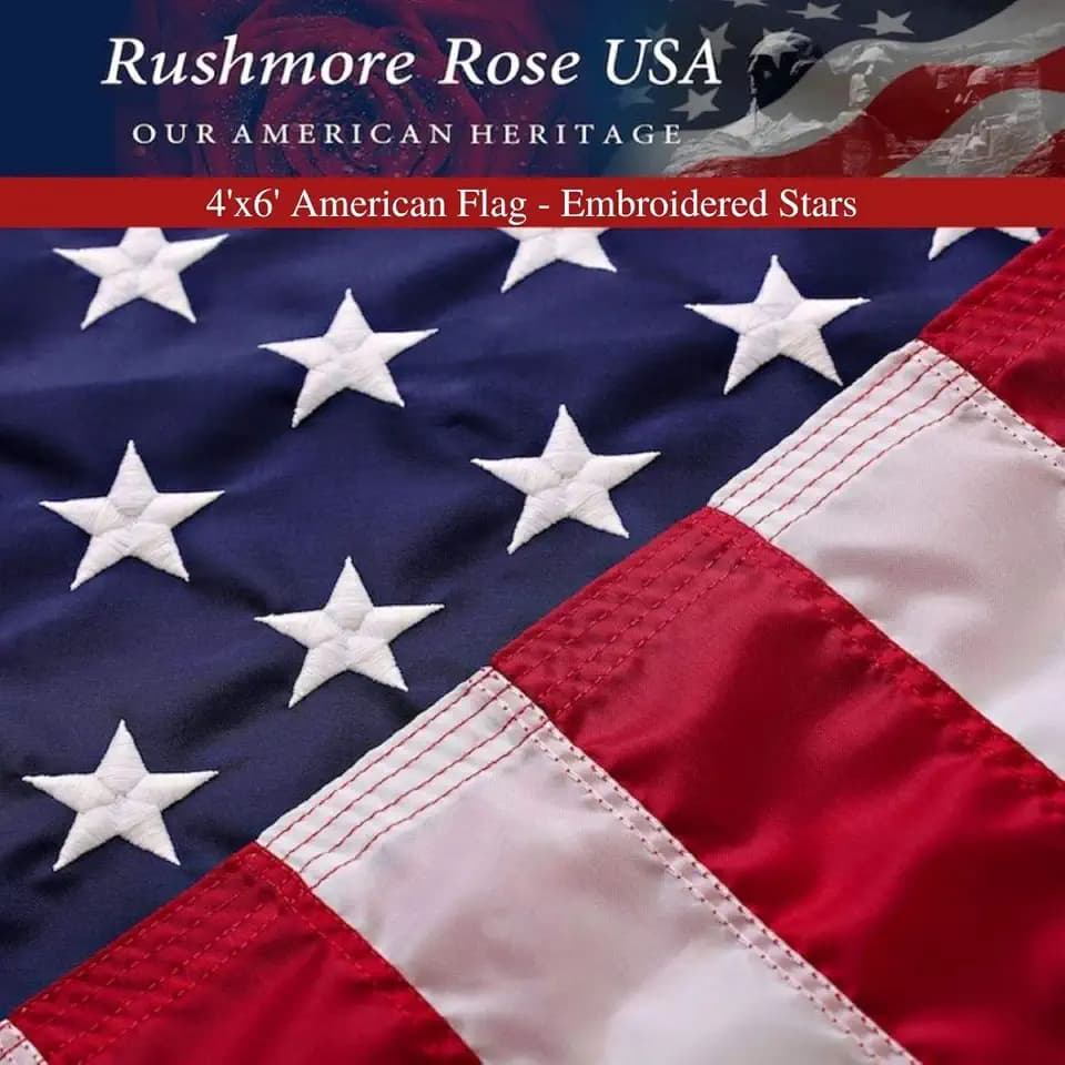 American Flag | American Flags for Outside 4X6 |US Flag 4X6 made in USA American Flag Heavy Duty Outdoor with Embroidered Stars and Sewn Stripes | Flag for Outside.FMAA Certified
