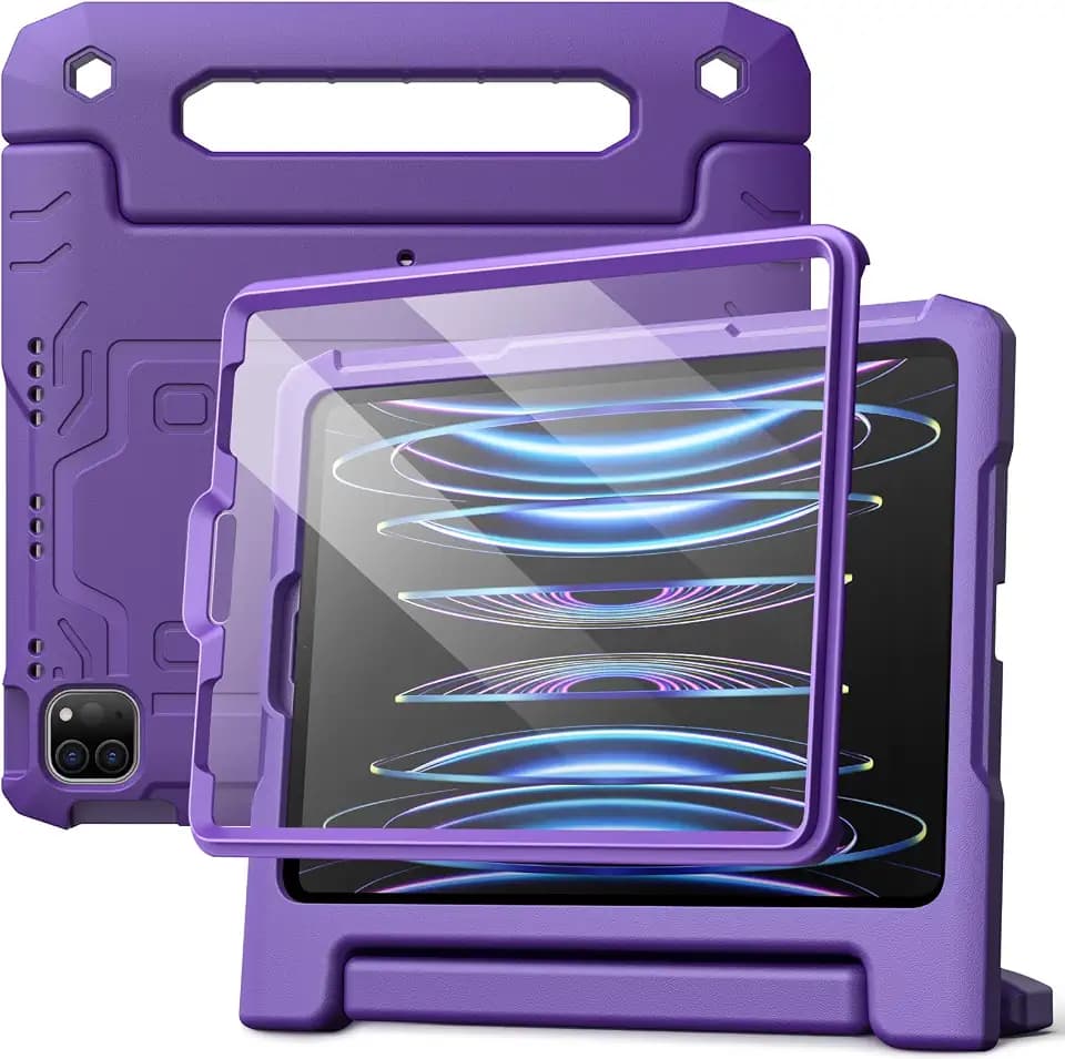 JETech Kids Case for iPad Pro 11" & iPad Air 5/4 10.9", Deep Purple