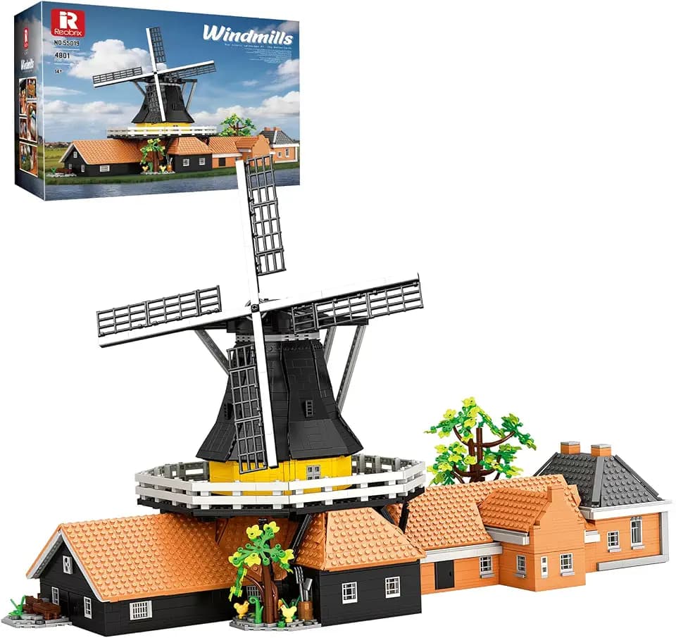 Reobrix Dutch Windmill Architecture Building Set 55019, 4801 Pieces