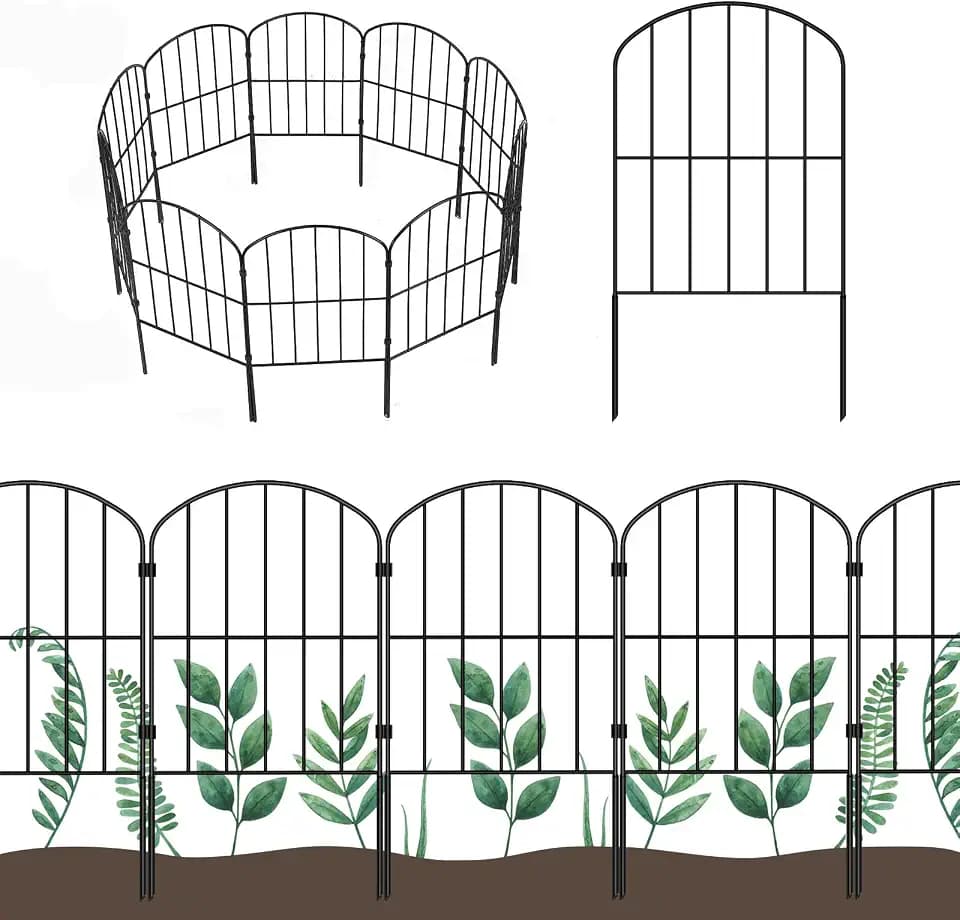 Decorative Garden Fence Fencing, 27ft (L) x 24in (H) Animal Barrier for Dog